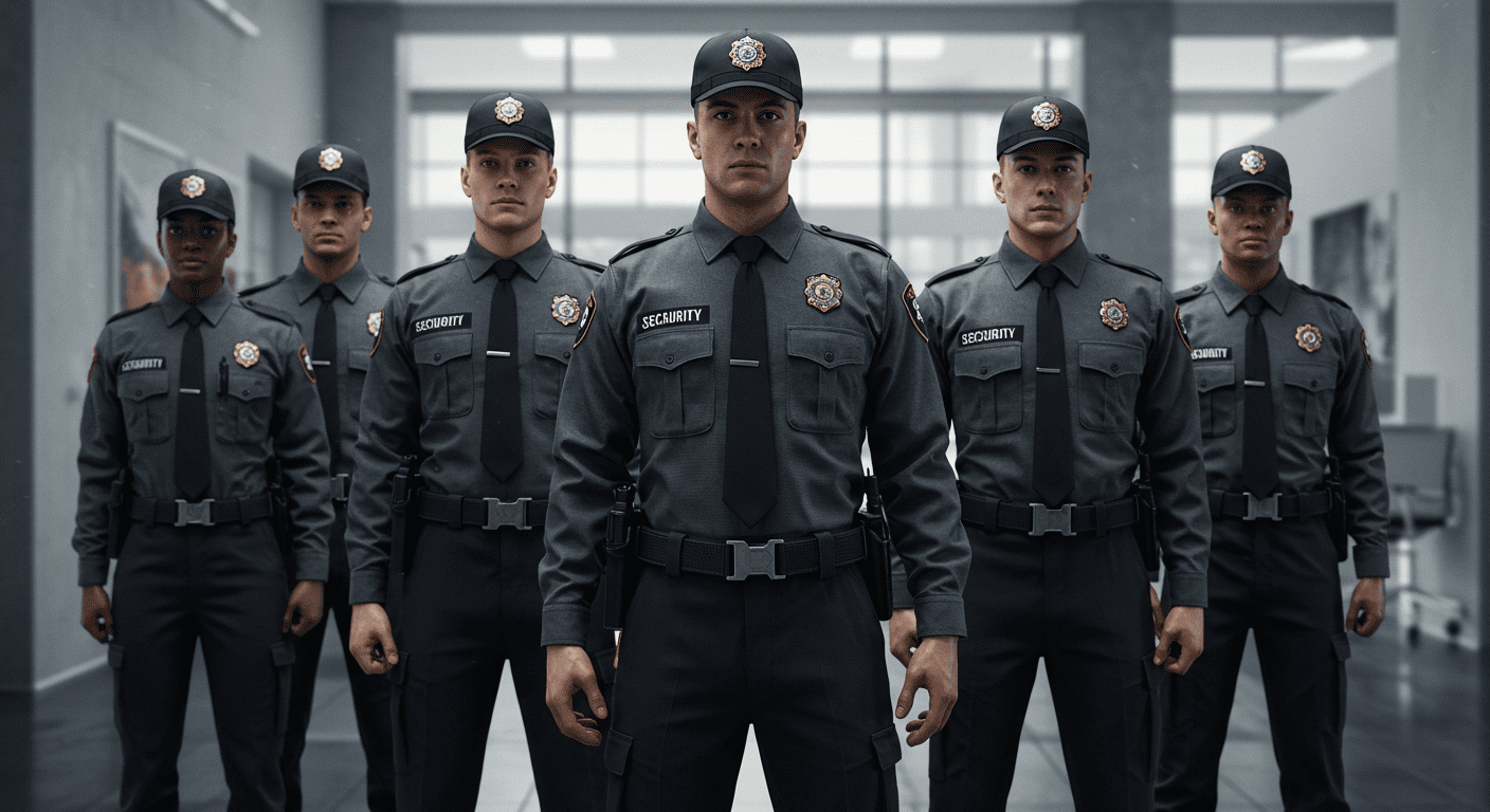 Security personnel wearing uniform for immediate identification