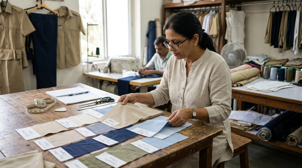 uniform fabric for Mumbai's climate