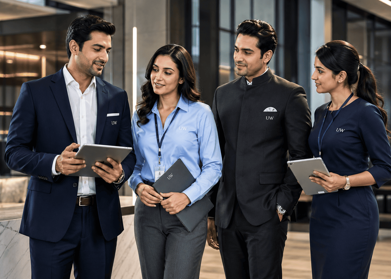 Premium tailored corporate uniforms designed for executives, hotel managers and customer-facing staff