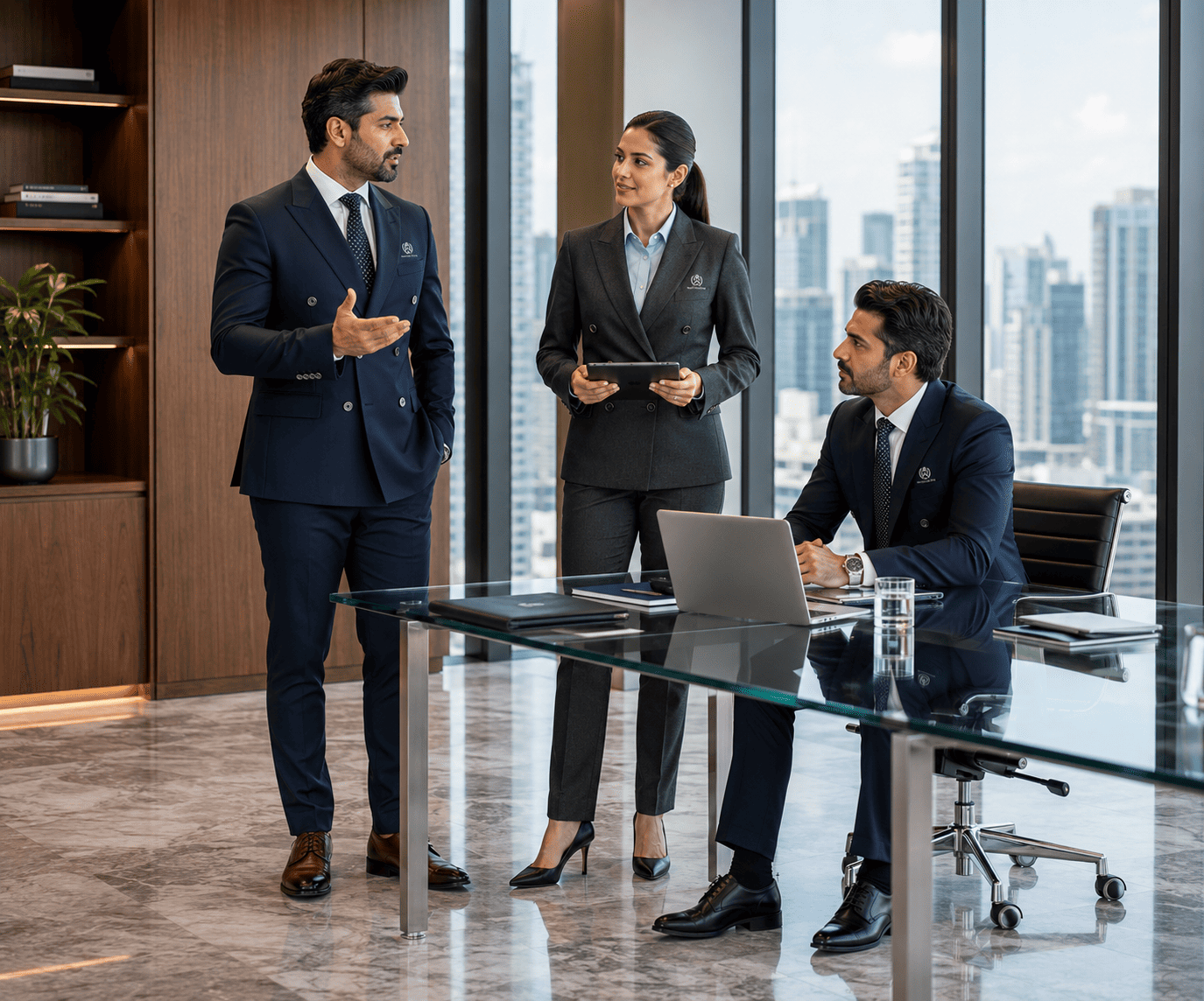 Corporate blazer uniform executive boardroom look