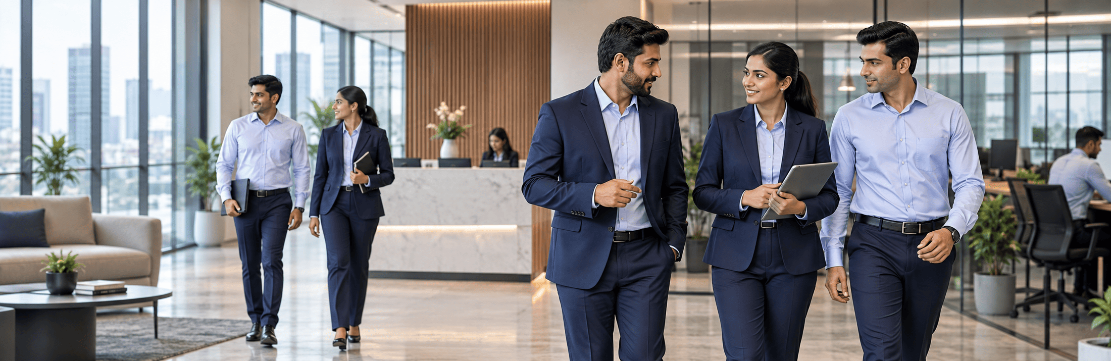 Corporate uniform manufacturer in Thane – formal office staff uniforms by Uniform Weavers