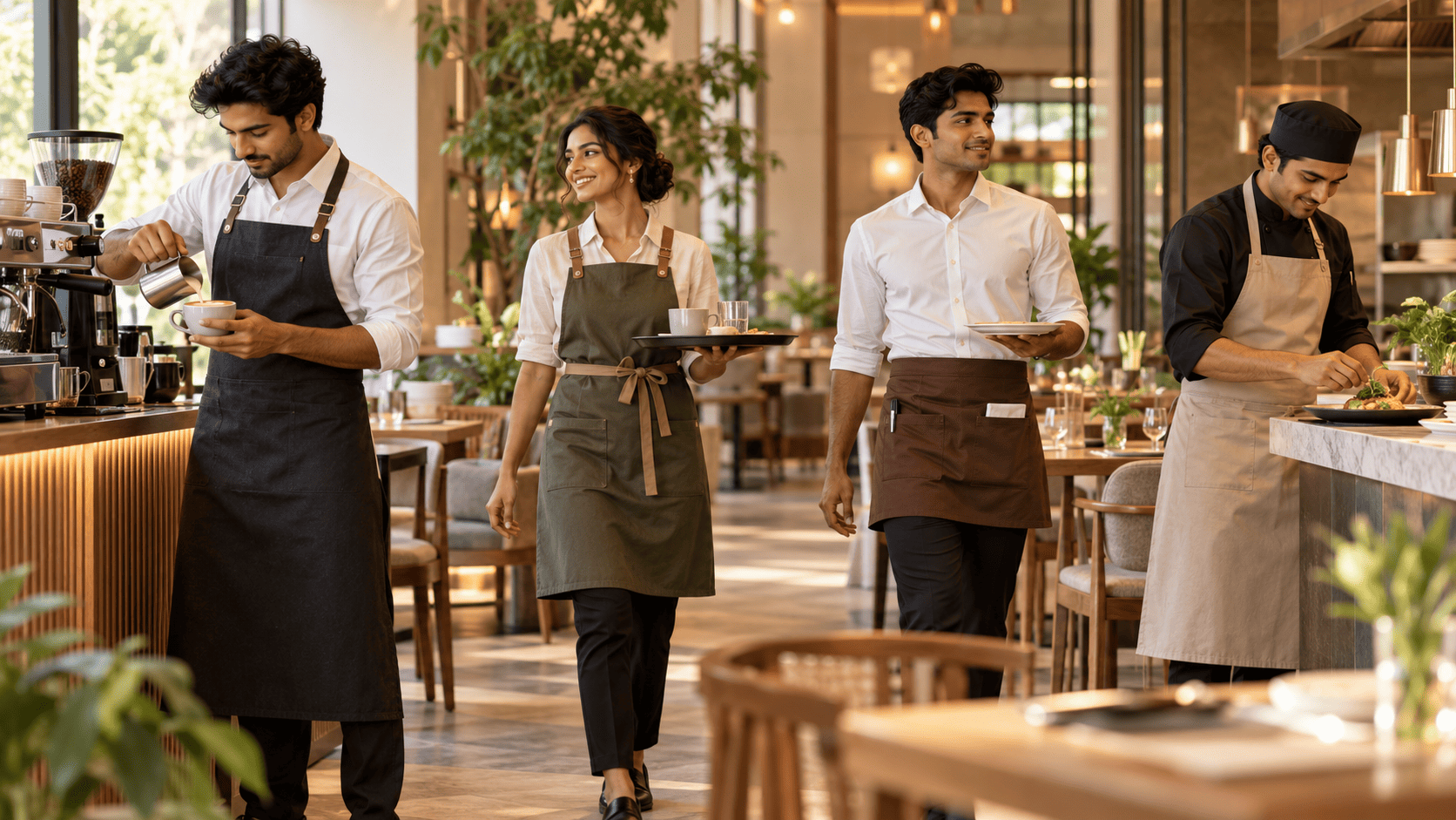 Apron manufacturer in Mumbai – custom aprons for restaurants, cafes, hotels and kitchens by Uniform Weavers