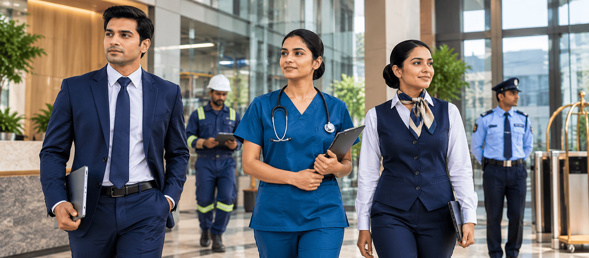 Custom uniform products for corporate, hotel, hospital, industrial and security teams by Uniform Weavers