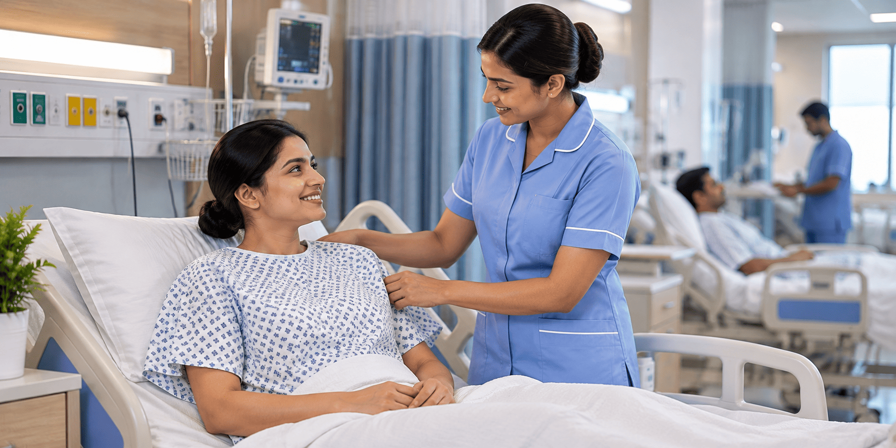 Patient gown manufacturer in Mumbai – custom patient gowns for hospitals, clinics and diagnostic centres by Uniform Weavers